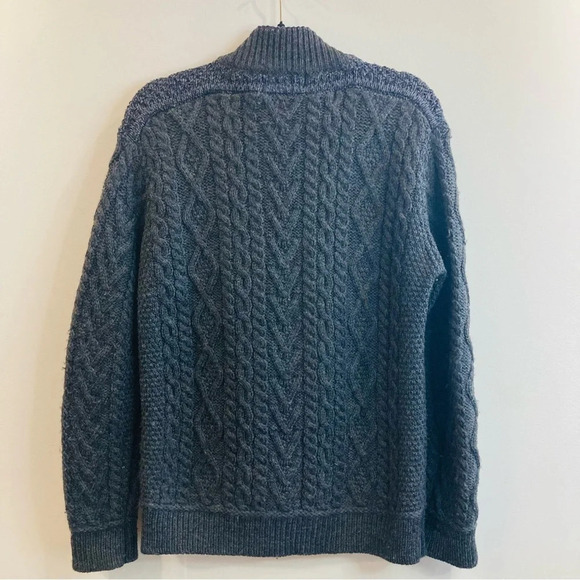 ARAN CRAFTS Sz S (Men) Sz M (Women) 100% Merino Wool Fisherman Cable Cardigan - Picture 8 of 10